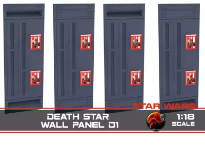 Death Star Wall Panel - D1 - 1-18 scale Kenner Hasbro 3D print model