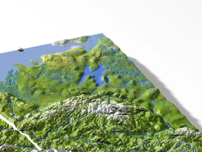Alaska High resolution 3D relief maps 3D model