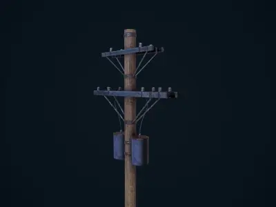 Power Pole Low-poly 3D model