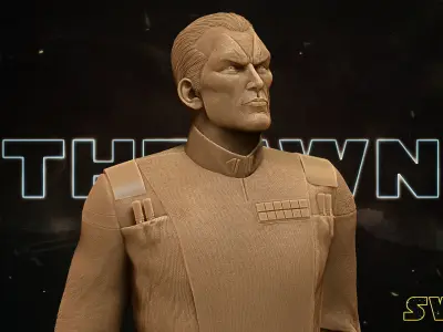 STAR WARS Admiral Thrawn Sculpture Tested for 3D printing 3D print model