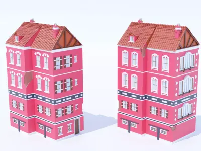 Italian Building number 8 Lowpoly Low-poly 3D model