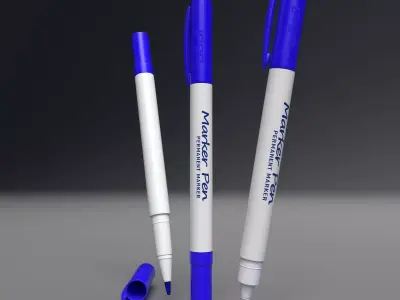 2 Side Marker Pen Free low-poly 3D model
