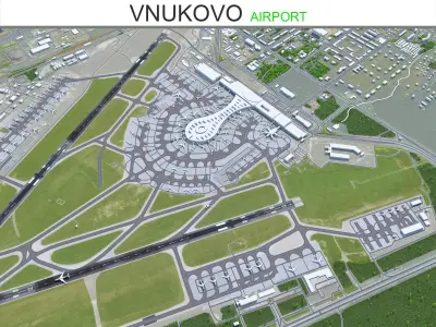 Vnukovo Airport 15km Low-poly 3D model