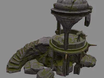 old temple Low-poly 3D model