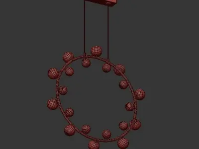AK947 chandelier with balls hanging from it 3D model