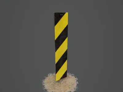 Danger Sign 01 Low-poly 3D model