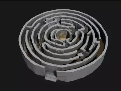 Labyrinth Quest Ancient Maze Structure 3D model