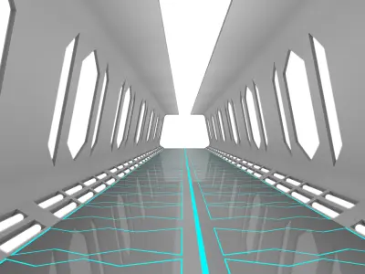 Sci Fi Corridor 3D model 12