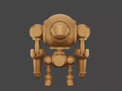 Old Robot Low-poly 3D model