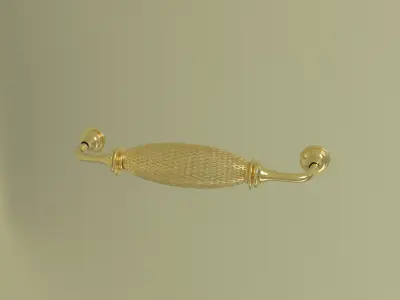 Doorknobs gold handle on wall 3D model
