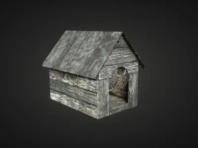 Dog House Game ready Low-poly 3D model