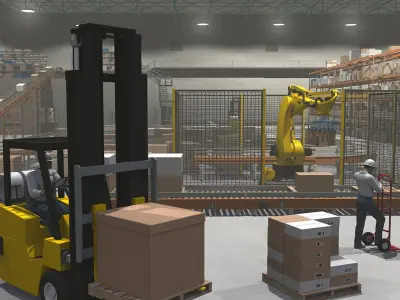  Cargo Warehouse with Robot 
