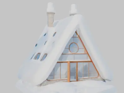 Lowpoly Triangular Pyramid Snow House Game-Ready 3D Asset   Low-poly 3D model