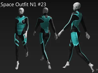  Sci Fi Space Outfit N1 23  Marvelous Designer  ZPRJ FBX OBJ MTL 3D model