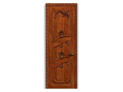 Door0044 ornate wooden door 3D model