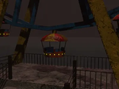 old cartoon ferris wheel Low-poly 3D model