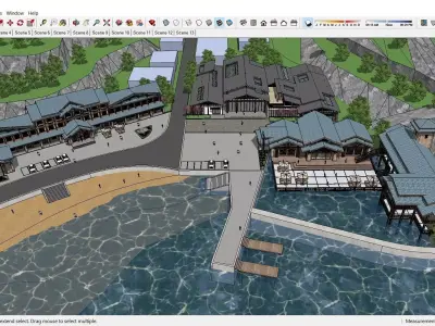 Sketchup Recreational and tourist complex 215 3D model