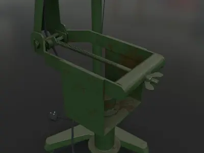 Industrial Floor Lamp Low-poly 3D model