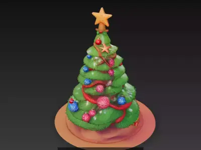 Stylized Christmas Tree Collection - Holiday 3D Model Bundle 3D Model Pack