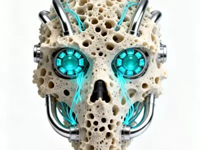 Biomechanical Skull Mask 3D Model Low-poly 3D model