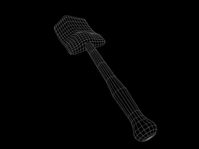 226Medieval Small Shovel Game Ready Low Poly 3D Model Low-poly 3D model