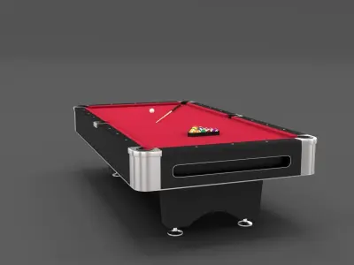 8 Ball Pool Table Red 3D model