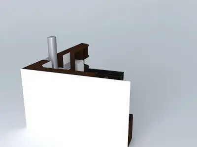 Kitchen design with equipment  3D model