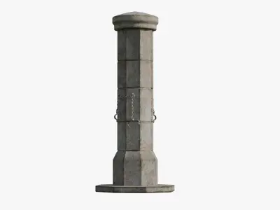 Medieval torture column Low-poly 3D model