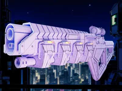 Sci-Fi Railgun 3D model