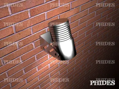 Spotlight 1 stainless steel wall light on brick wall Free 3D model