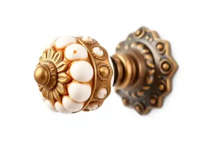 Ornate Gold Door Knob model pack Low-poly 3D model