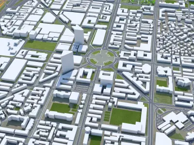 Anshan Liaoning China 30km Low-poly 3D model