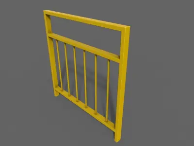 PBR Pedestrian Guard Rail Yellow V4 Low-poly 3D model
