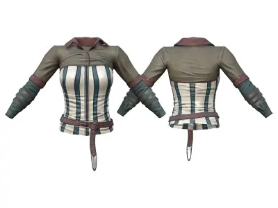 Top Gloves Pants Boots Combat Outfit Low-poly 3D model