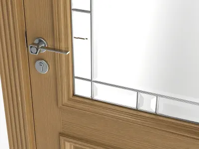 Door classic with glass 01 3D model