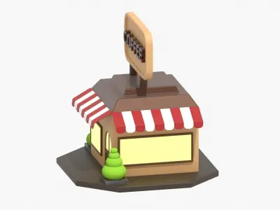 Coffee Shop 3D Illustration 3D model