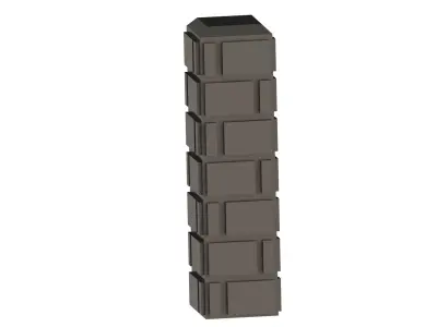 Modular Fence Pillars Collection 3D model