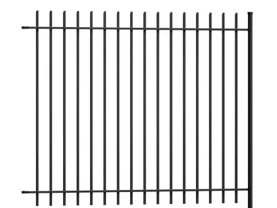 Metal fence with wicket and gate 3D model