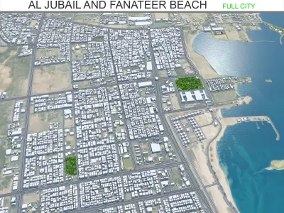 Al Jubail and Fanateer Beach Saudi Arabia Low-poly 3D model