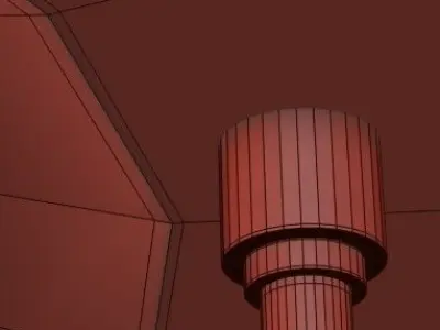 Red Ceramic Pendants Lamp 3D model