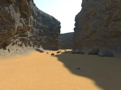 Canyon desert with rocks and sand 3D model