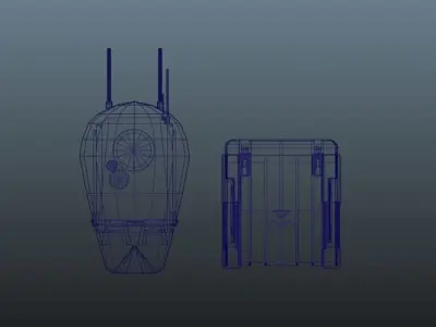 Robot mecanic assistant Low-poly 3D model