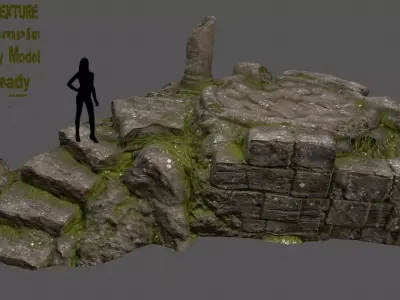 old temple Low-poly 3D model