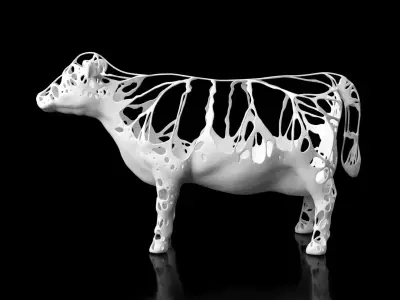 Cow Dust Voronoi Low-poly 3D model