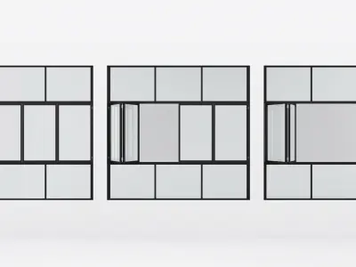 Aluminium window 16 3D model