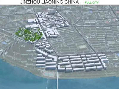 Jinzhou Liaoning China 25km Low-poly 3D model