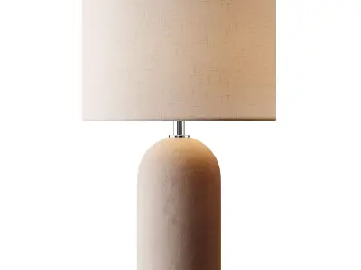 Emna Concrete and Linen Table Lamp 3D model