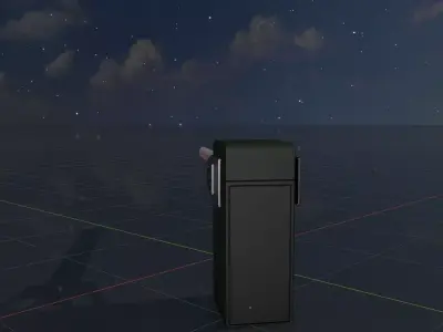 Railway Crossing Barrier 2 m closed Low-poly 3D model