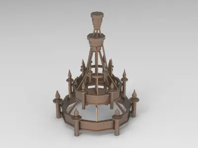 chandelier low poly 2 3D model