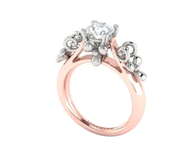 Women Ring  Render 3dm STL OBJ FBX Details 3D print model 384